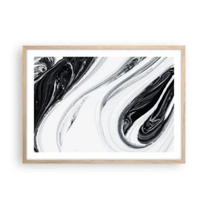 Poster in einem Rahmen aus heller Eiche - Kombination aus Gegensätzen - 70x50 cm