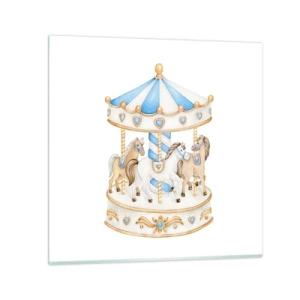 Glasbild - Bild auf glas - Süße Kindheit - 30x30 cm