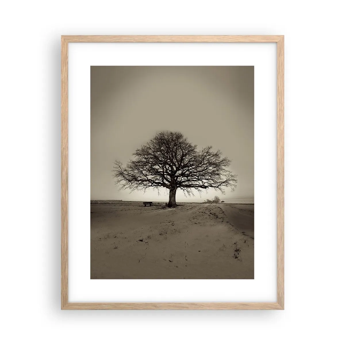 Poster in einem Rahmen aus heller Eiche - Von hier zu Ewigkeit - 40x50 cm