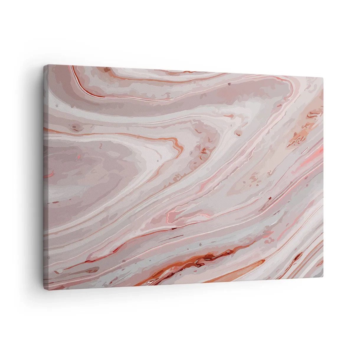 Bild auf Leinwand - Leinwandbild - Abstrakte Wellen in zarten Rosa- und Beigetönen - 70x50cm - Rosa Flüssigkeit - Moderne Wanddekoration für Wohnzimmer und Schlafzimmer ARTTOR