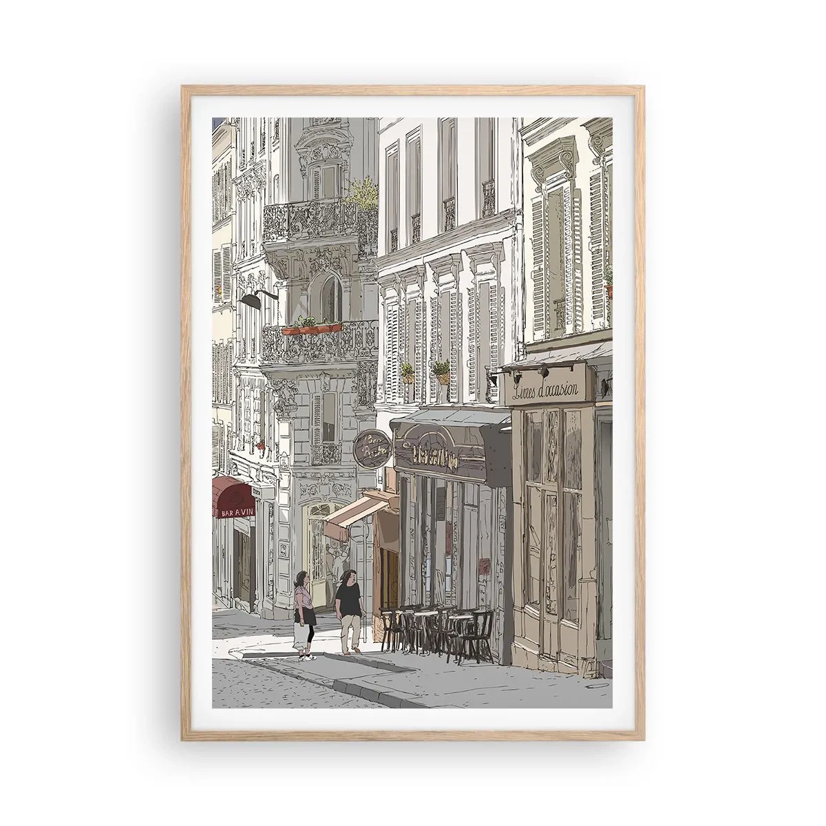 Poster in einem Rahmen aus heller Eiche - Stadtfreuden - 70x100 cm