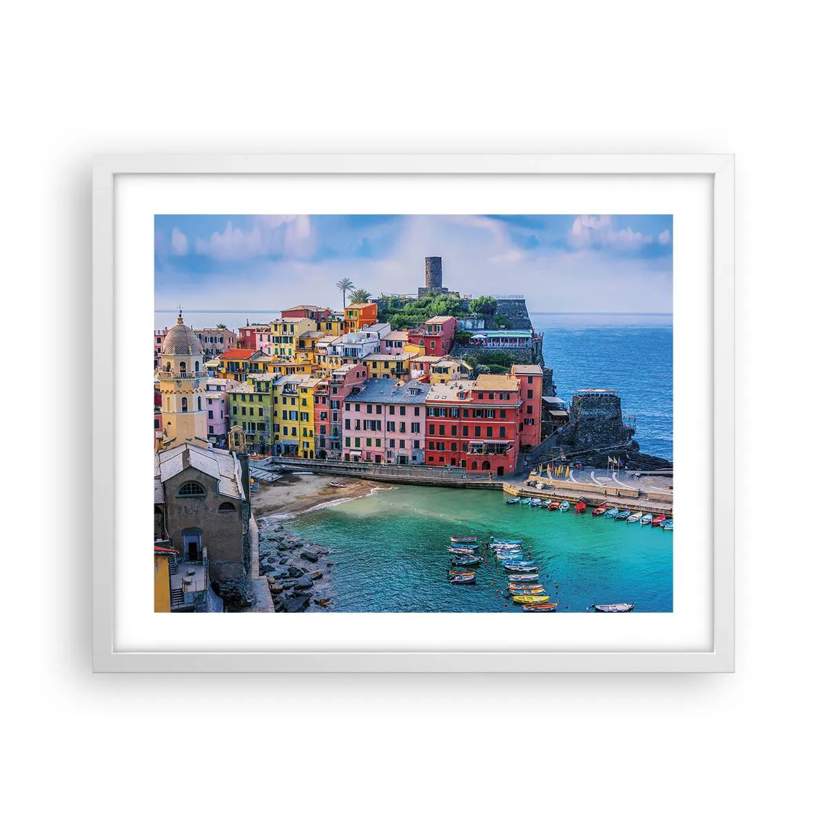 Poster in einem weißen Rahmen - Mediterrane Zauberstadt - 50x40 cm