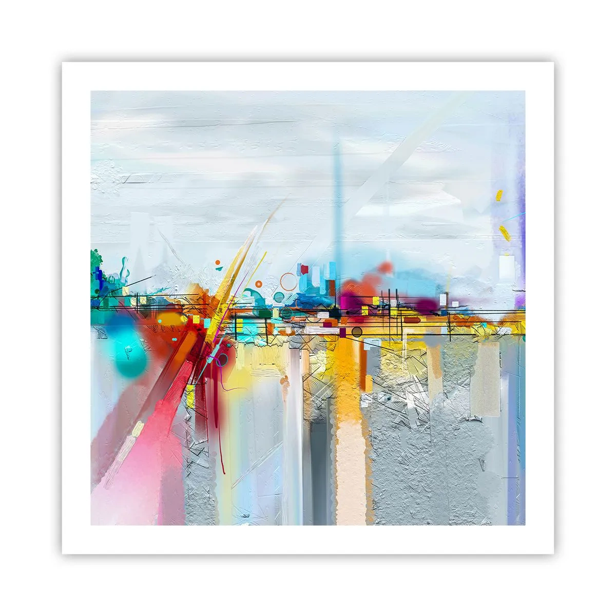Poster - Freudenbrücke über den Fluss des Lebens - 60x60 cm