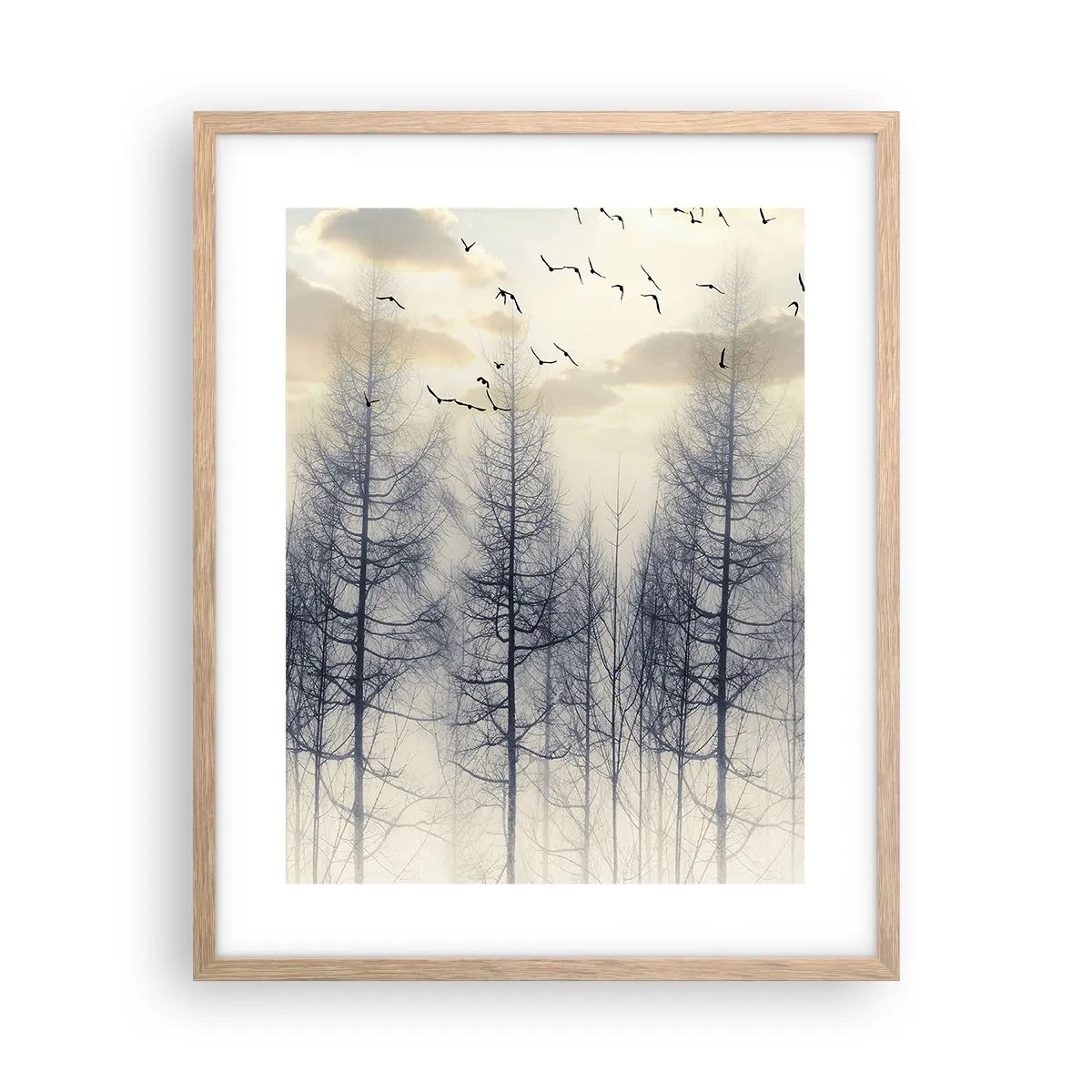 Poster in einem Rahmen aus heller Eiche - Waldgeister - 40x50 cm