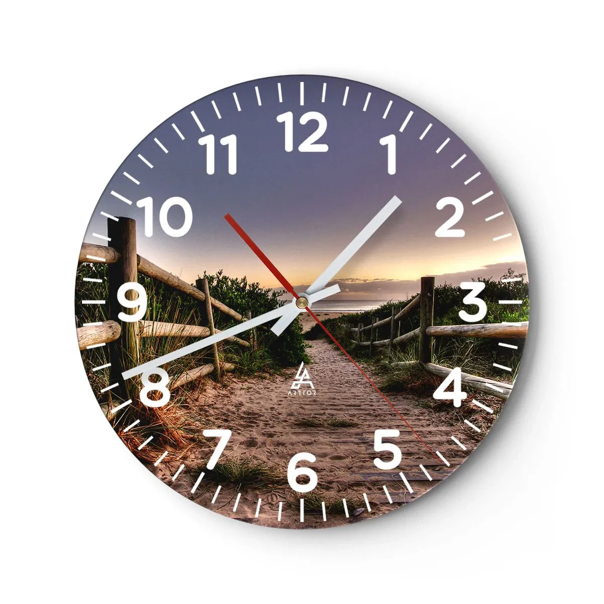 Wanduhr - Glasuhr - Das Ziel ist bereits sichtbar - 40x40 cm