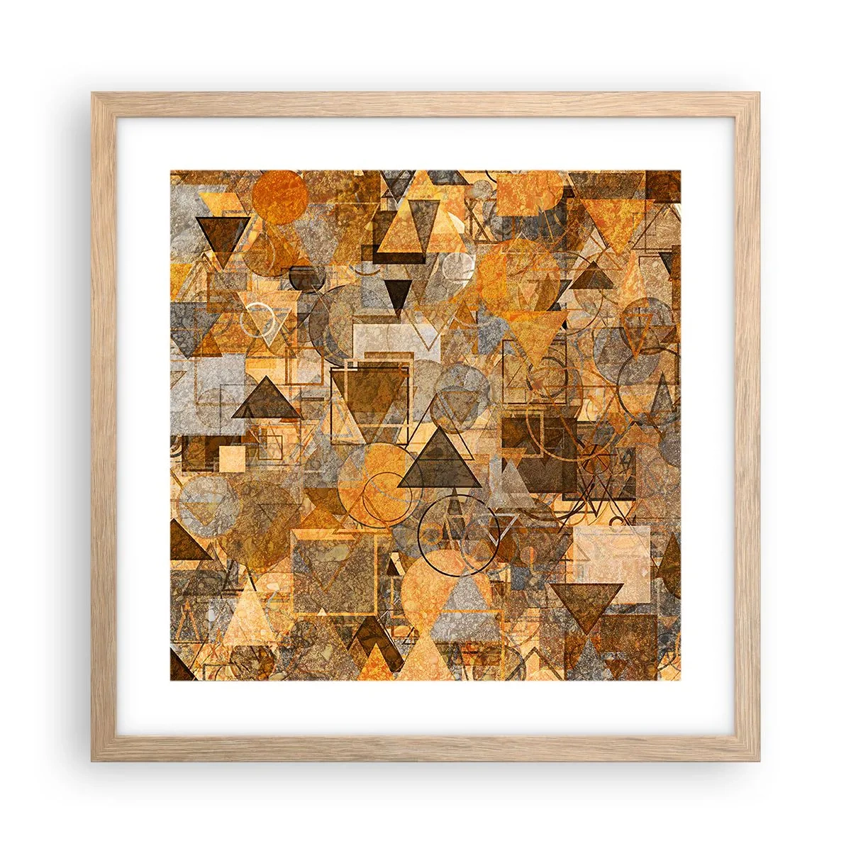 Poster in einem Rahmen aus heller Eiche - Die Welt in Form - 40x40 cm