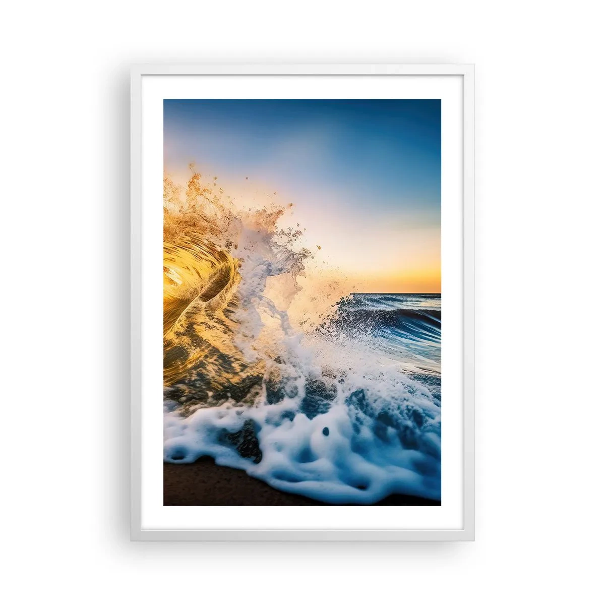 Poster in einem weißen Rahmen - Spaß im Sand - 50x70 cm