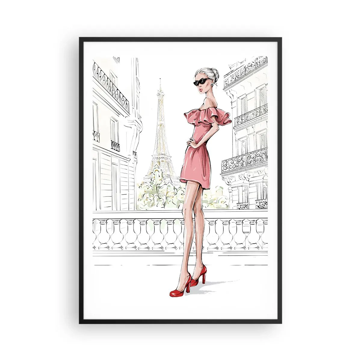 Poster in einem schwarzem Rahmen - Modekunst - 70x100 cm