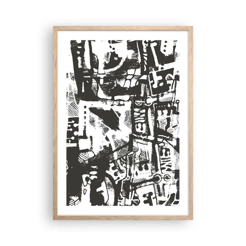 Poster in einem Rahmen aus heller Eiche - Ordnung oder Chaos? - 50x70 cm