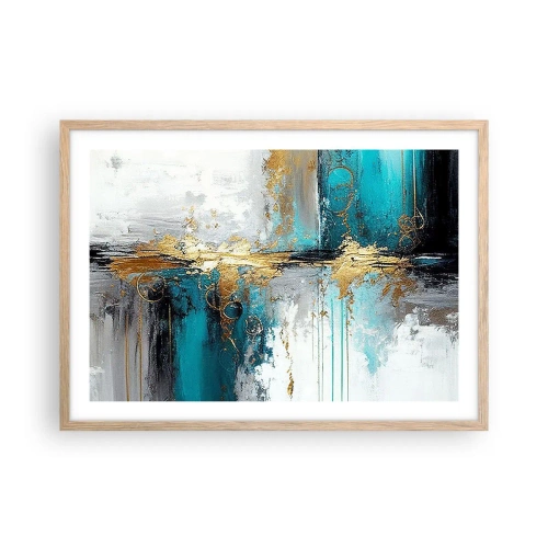 Poster in einem Rahmen aus heller Eiche - Alles fließt - 70x50 cm