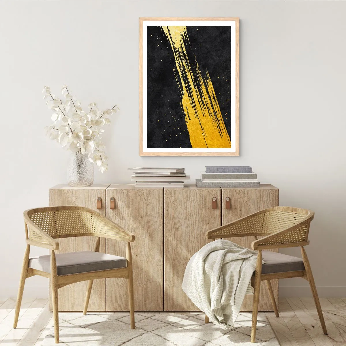 Poster in einem Rahmen aus heller Eiche - Sprung in den Hyperraum - 30x40 cm