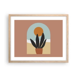 Poster in einem Rahmen aus heller Eiche - Kleine Freuden - 50x40 cm