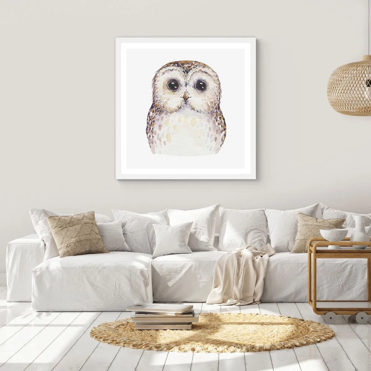 Poster in einem weißen Rahmen - Schau mir in die Augen - 30x30 cm