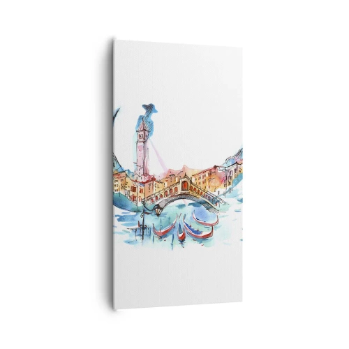 Bild auf Leinwand - Leinwandbild - Wir segeln durch die Stadt - 65x120 cm