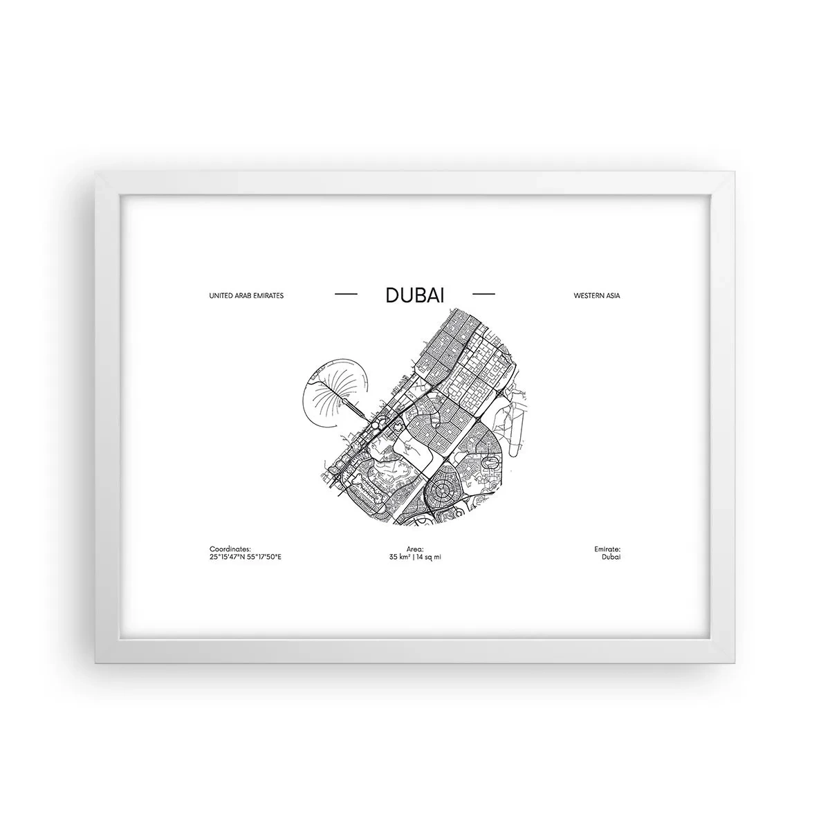 Poster in einem weißen Rahmen - Anatomie von Dubai - 40x30 cm