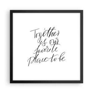 Poster in einem schwarzem Rahmen - Fühlst du das auch? - 40x40 cm