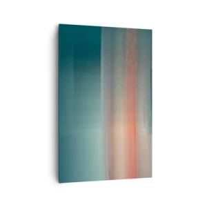 Bild auf Leinwand - Leinwandbild - Ein Sonnenuntergang in Pastelltönen über einem ruhigen Horizont - 80x120cm - Abstraktion: Lichtwellen - Moderne Wanddekoration für Wohnzimmer und Schlafzimmer ARTTOR