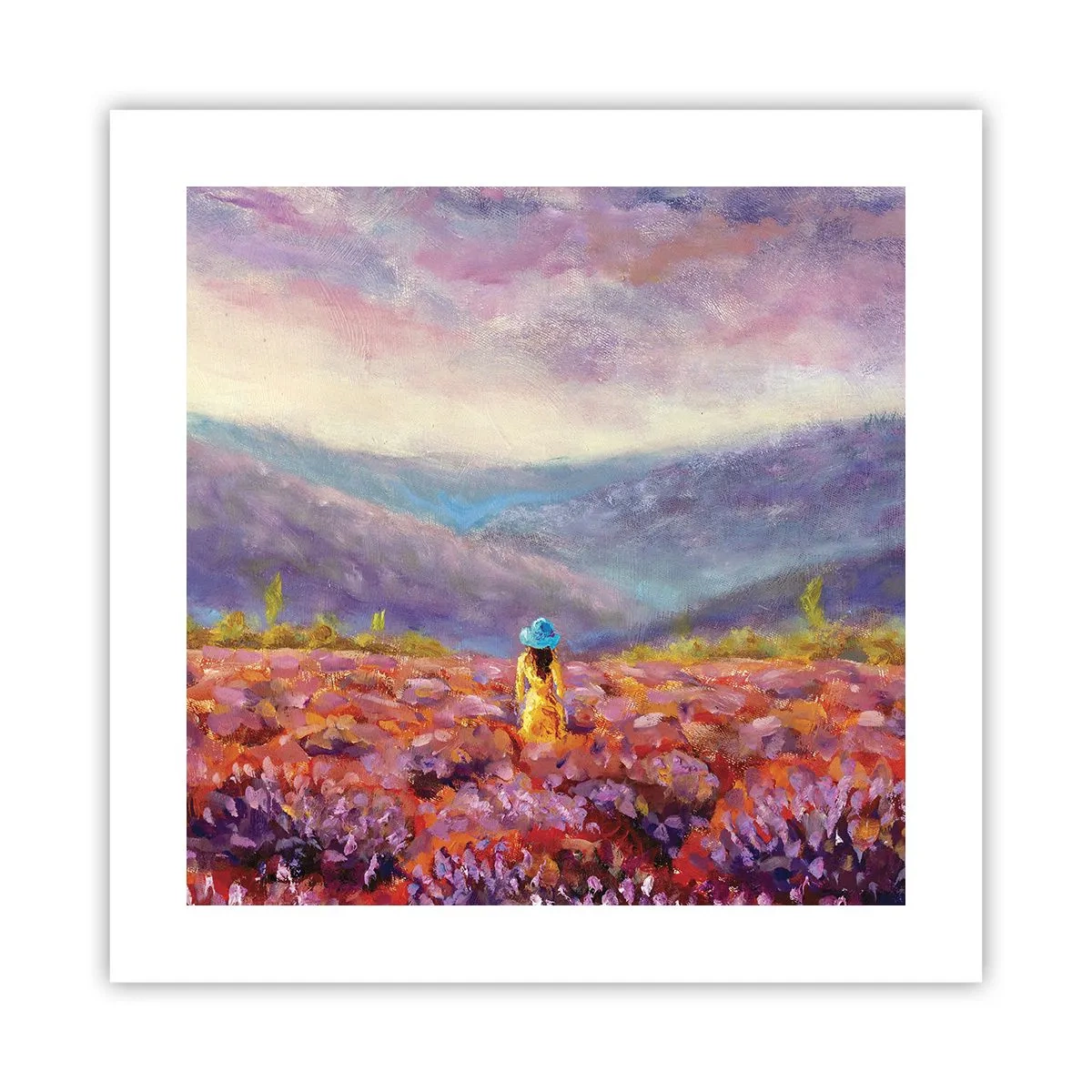 Poster - In einer Lavendelwelt - 40x40 cm