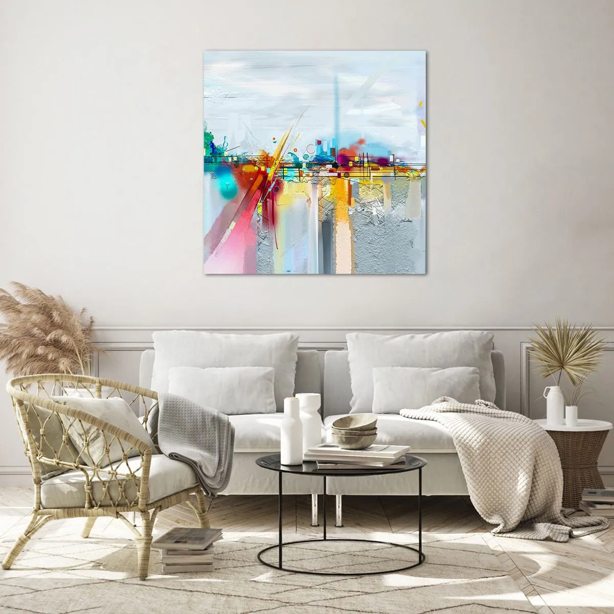 Glasbild - Bild auf glas - Freudenbrücke über den Fluss des Lebens - 40x40 cm