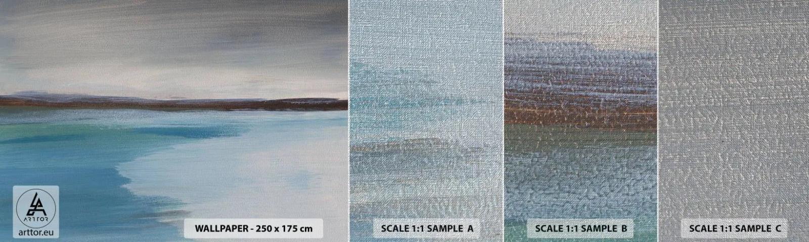 Fototapeten Muster Premium Canvas - Horizontale Landschaft - Meer, Stück, Strand - 100x30 cm