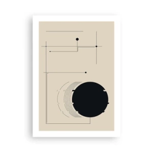 Poster - Eine minimalistische geometrische Komposition auf beigem Hintergrund - 50x70cm - Flexible und dynamische Komposition - Moderne Wanddekoration für Wohnzimmer und Schlafzimmer ARTTOR