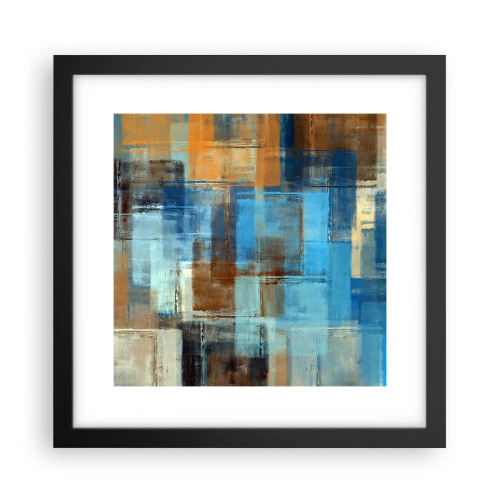 Poster in einem schwarzem Rahmen - Durch den blauen Schleier - 30x30 cm