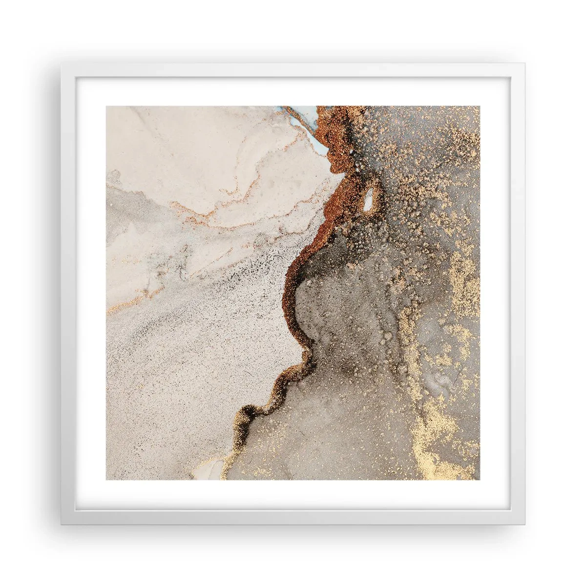 Poster in einem weißen Rahmen - An der Grenze der Farben - 50x50 cm