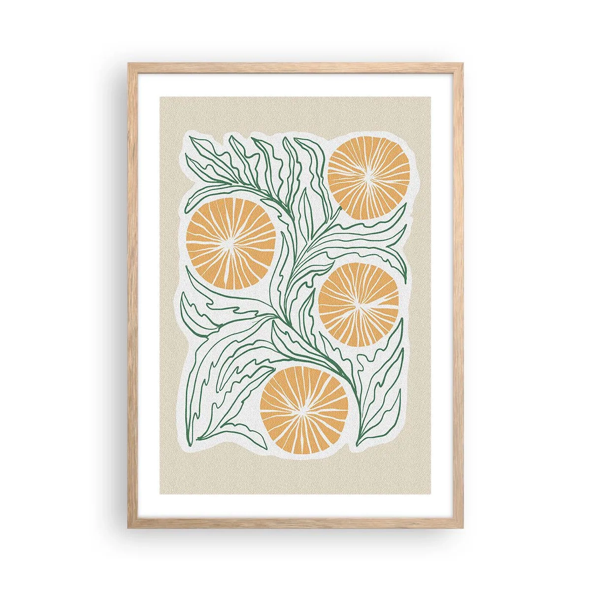 Poster in einem Rahmen aus heller Eiche - Ethnisch mit einem Hauch von Abstraktion - 50x70 cm