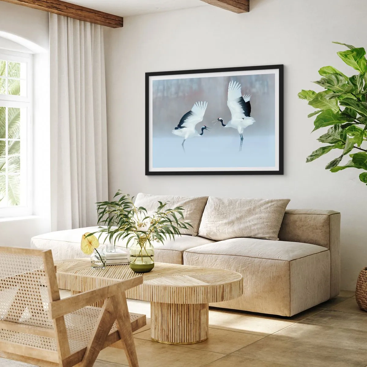 Poster in einem schwarzem Rahmen - Tanz im Nebel - 50x40 cm