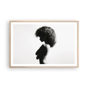 Poster in einem Rahmen aus heller Eiche - Wie eine Blume auf einem schlanken Stiel - 91x61 cm