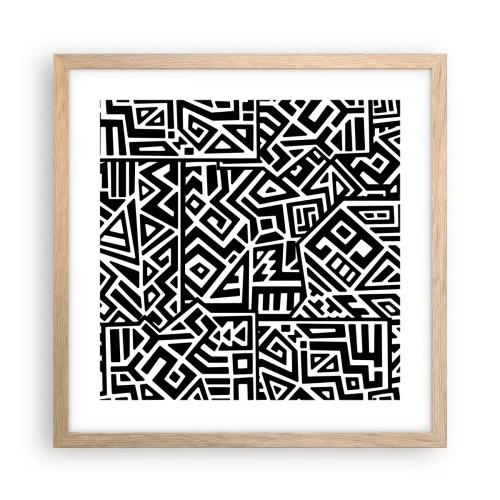 Poster in einem Rahmen aus heller Eiche - Präkolumbianische Komposition - 40x40 cm