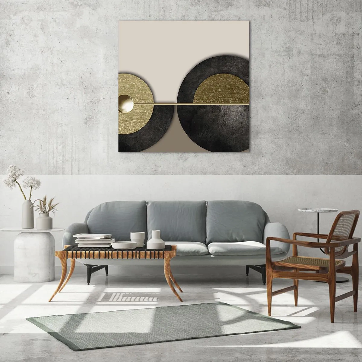 Glasbild - Bild auf glas - Variationen rund um den Kreis - 70x70 cm