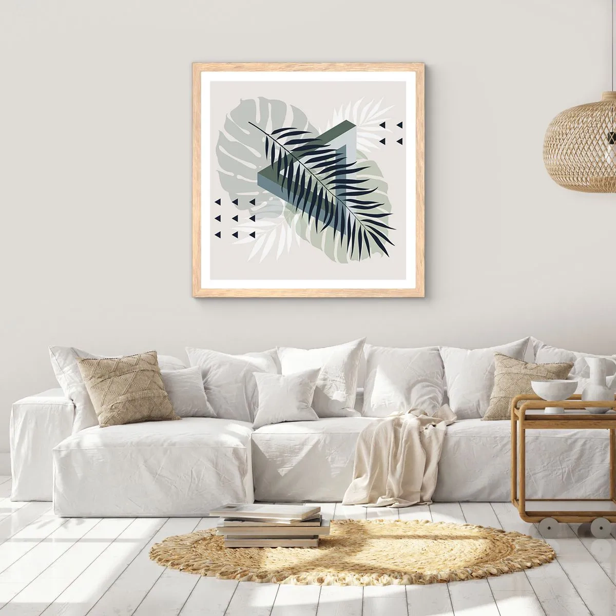 Poster in einem Rahmen aus heller Eiche - Natur und Geometrie – zwei Ordnungen? - 50x50 cm
