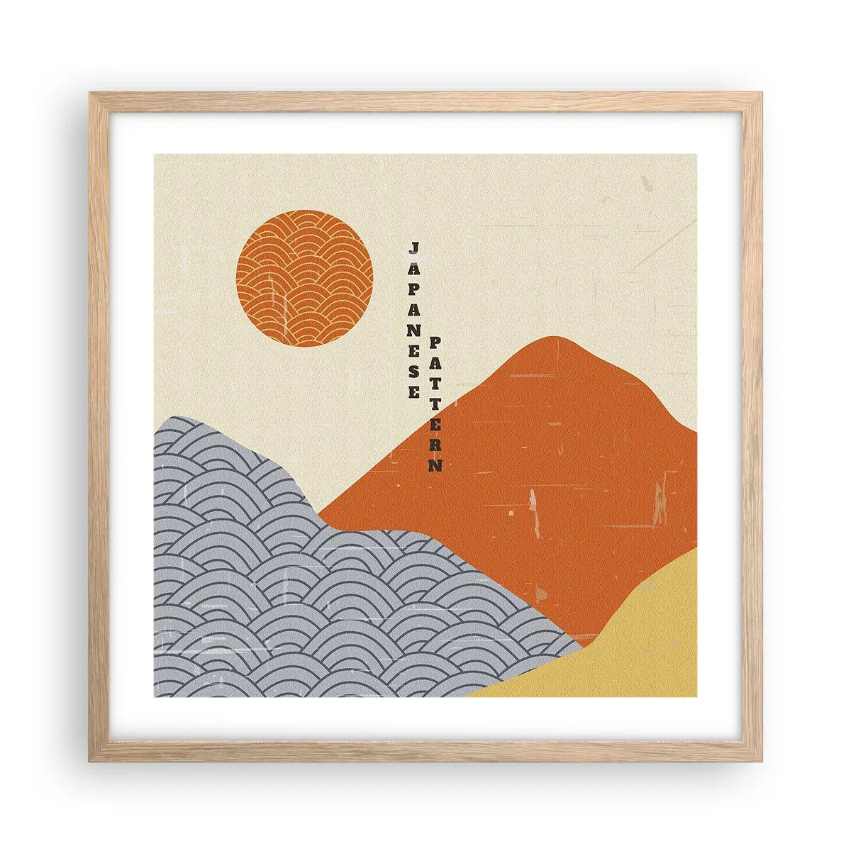 Poster in einem Rahmen aus heller Eiche - Im japanischen Geist - 50x50 cm