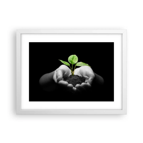 Poster in einem weißen Rahmen - Ich liebe die Natur, ich beschütze sie - 40x30 cm