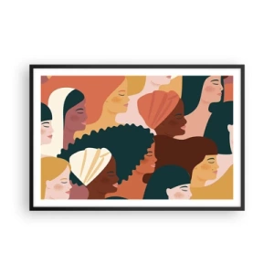 Poster in einem schwarzem Rahmen - Nur Weiblichkeit - 91x61 cm