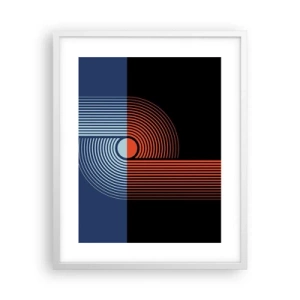 Poster in einem weißen Rahmen - In einer geometrischen Umarmung - 40x50 cm