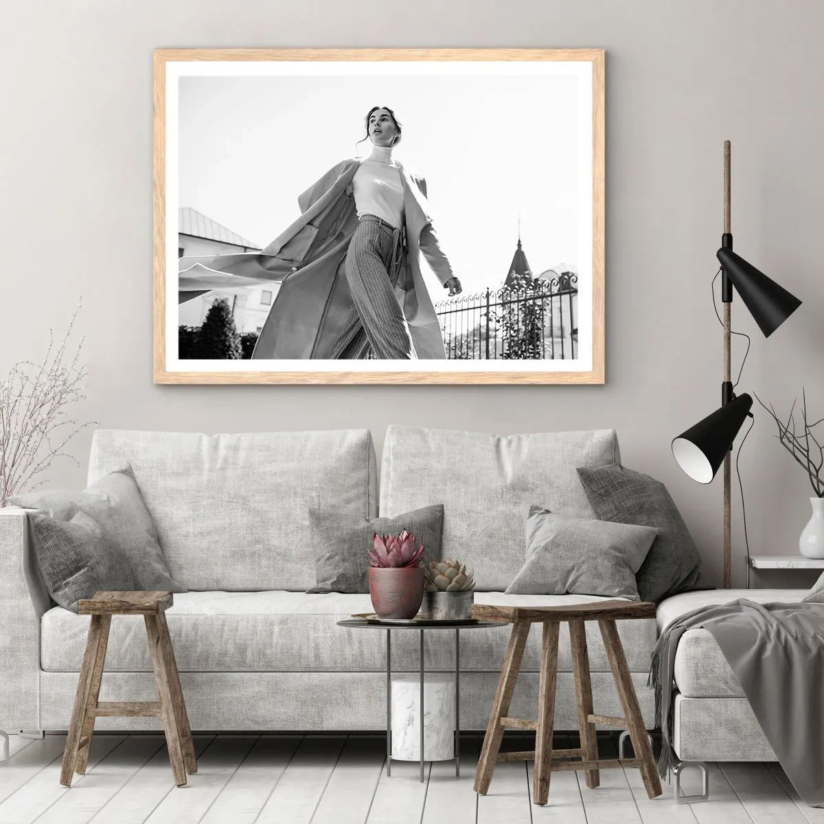 Poster in einem Rahmen aus heller Eiche - Gehst du mit mir? - 40x30 cm