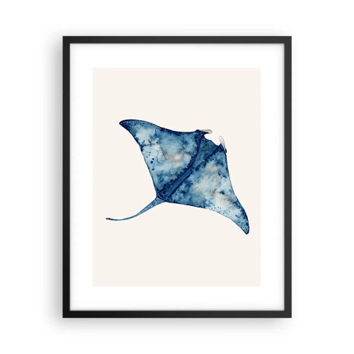 Poster in einem schwarzem Rahmen - Leben im Blau - 40x50 cm