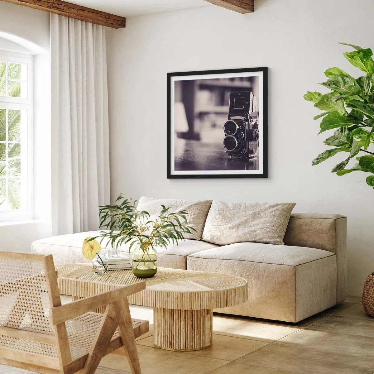 Poster in einem schwarzem Rahmen - Zauber alter Fotografie - 30x30 cm