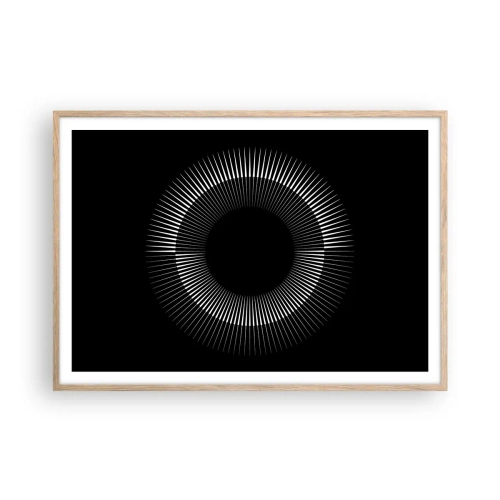 Poster in einem Rahmen aus heller Eiche - Schwarze Sonne - 100x70 cm