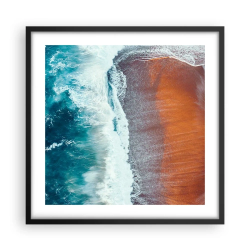 Poster in einem schwarzem Rahmen - Berührung des Ozeans - 50x50 cm