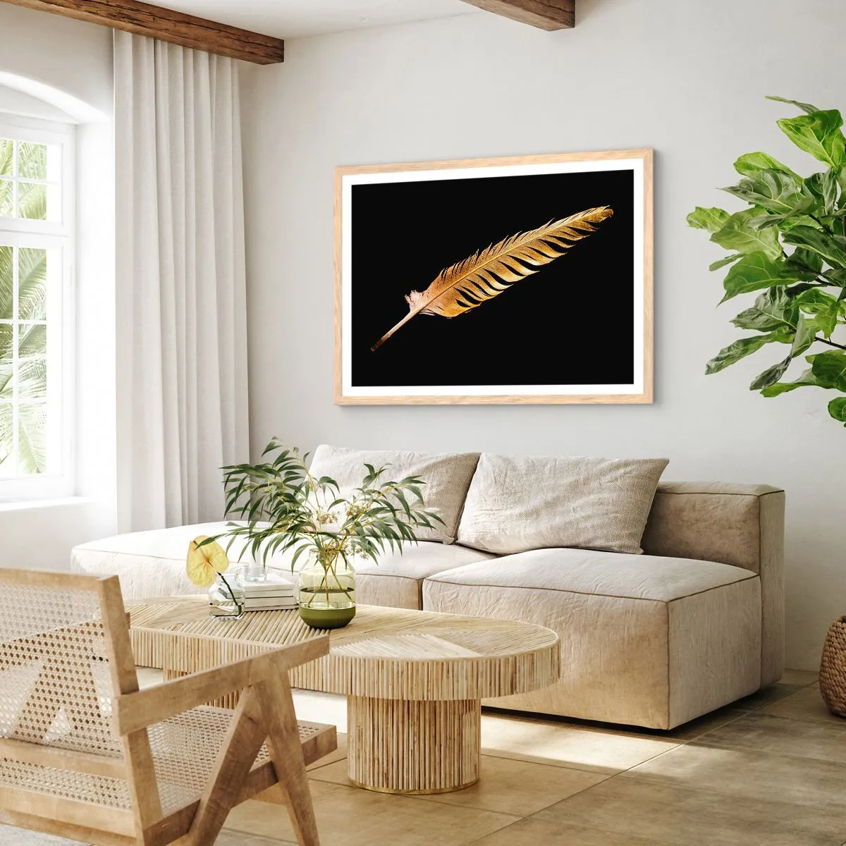 Poster in einem Rahmen aus heller Eiche - Er hat ein ungewöhnliches Schreibtalent ... - 91x61 cm