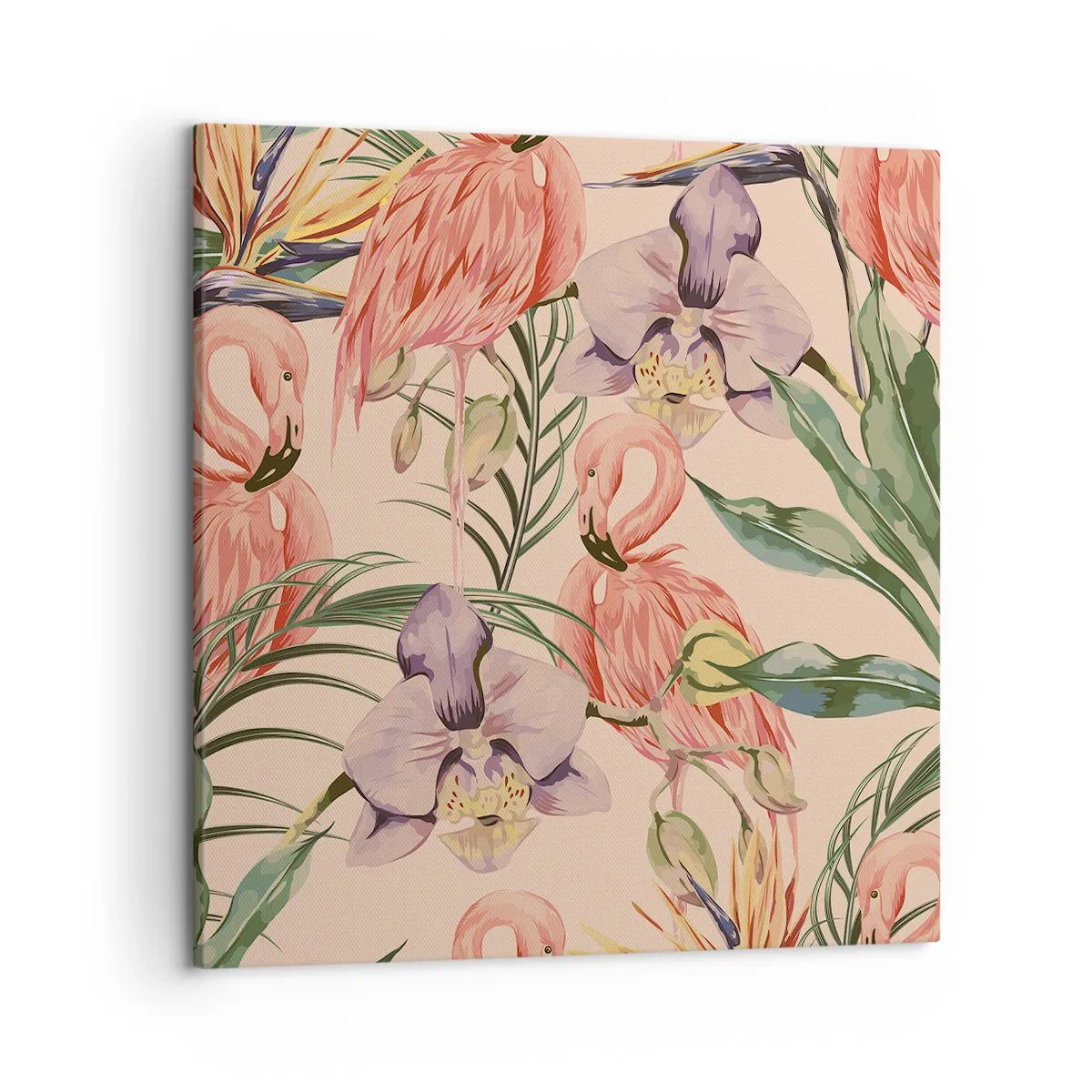 Bild auf Leinwand - Leinwandbild - Rosa Ballett in Blumen - 50x50 cm