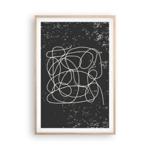 Poster in einem Rahmen aus heller Eiche - Wandernde, umherschweifende Gedanken - 61x91 cm