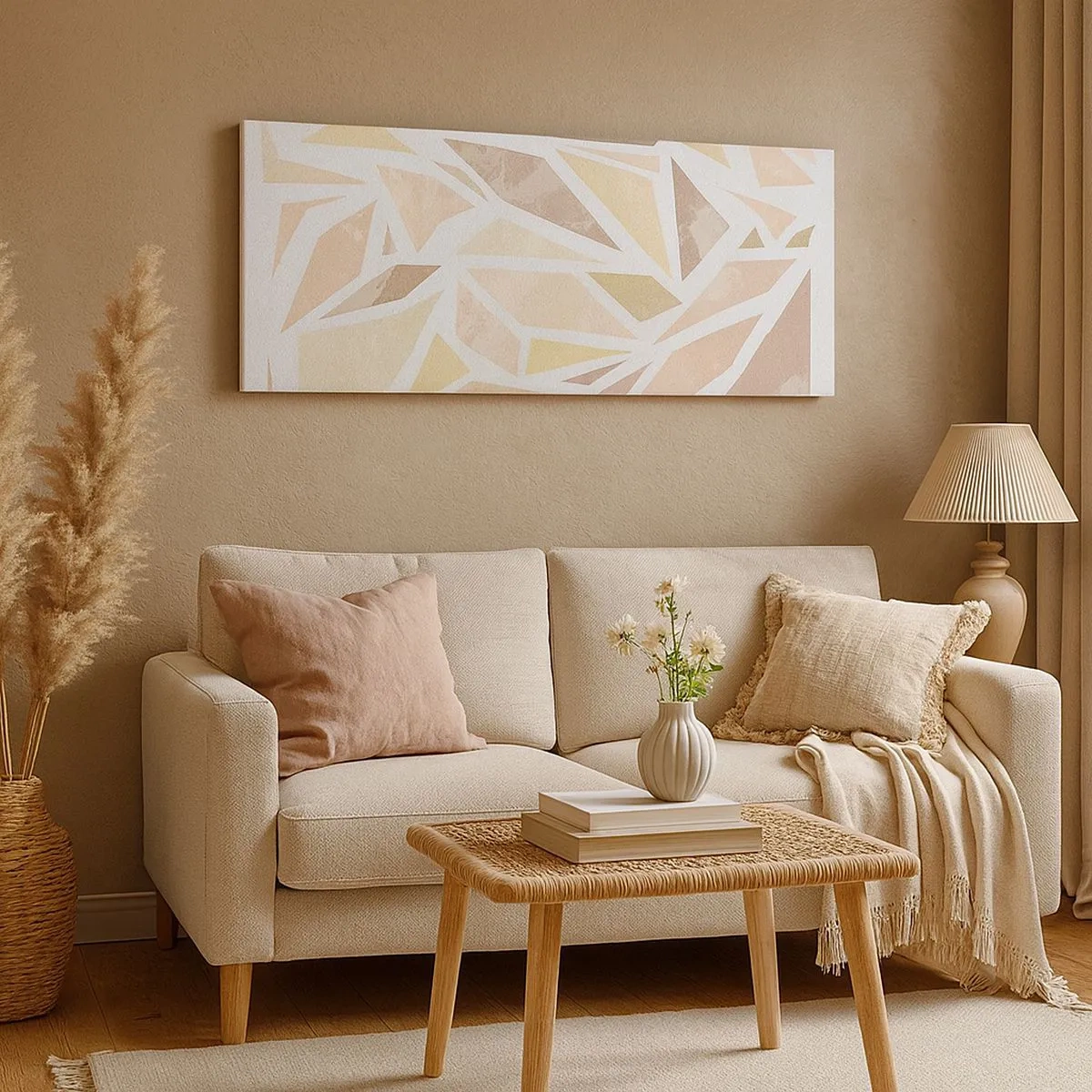 Bild auf Leinwand - Leinwandbild - Buntglas-Komposition - 100x40 cm