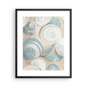 Poster in einem schwarzem Rahmen - Was verbirgt sich in der Muschel? - 40x50 cm