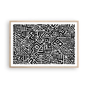 Poster in einem Rahmen aus heller Eiche - Präkolumbianische Komposition - 91x61 cm