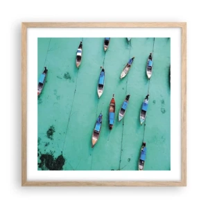 Poster in einem Rahmen aus heller Eiche - In freudiger Erwartung - 50x50 cm