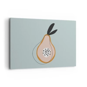 Bild auf Leinwand - Leinwandbild - Abstrakte Birne auf hellem Hintergrund - 100x70cm - Durchdringe die Natur der Dinge - Moderne Wanddekoration für Wohnzimmer und Schlafzimmer ARTTOR